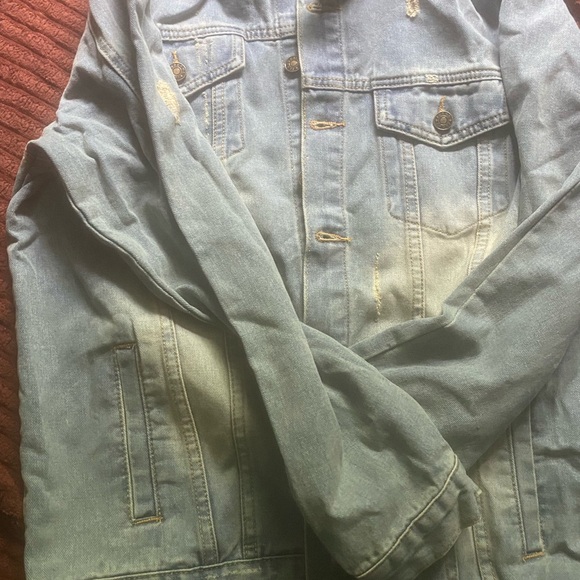 Denim&Co Light Blue Distressed Jacket - Picture 3 of 4